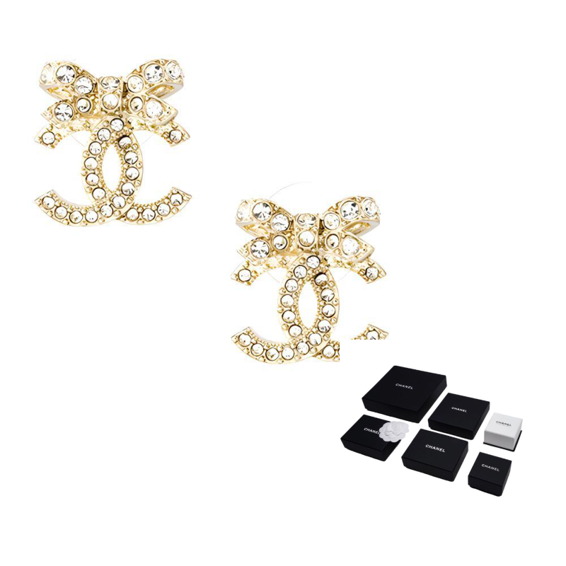 

CHANEL Золотые металлические серьги для женщин Gold