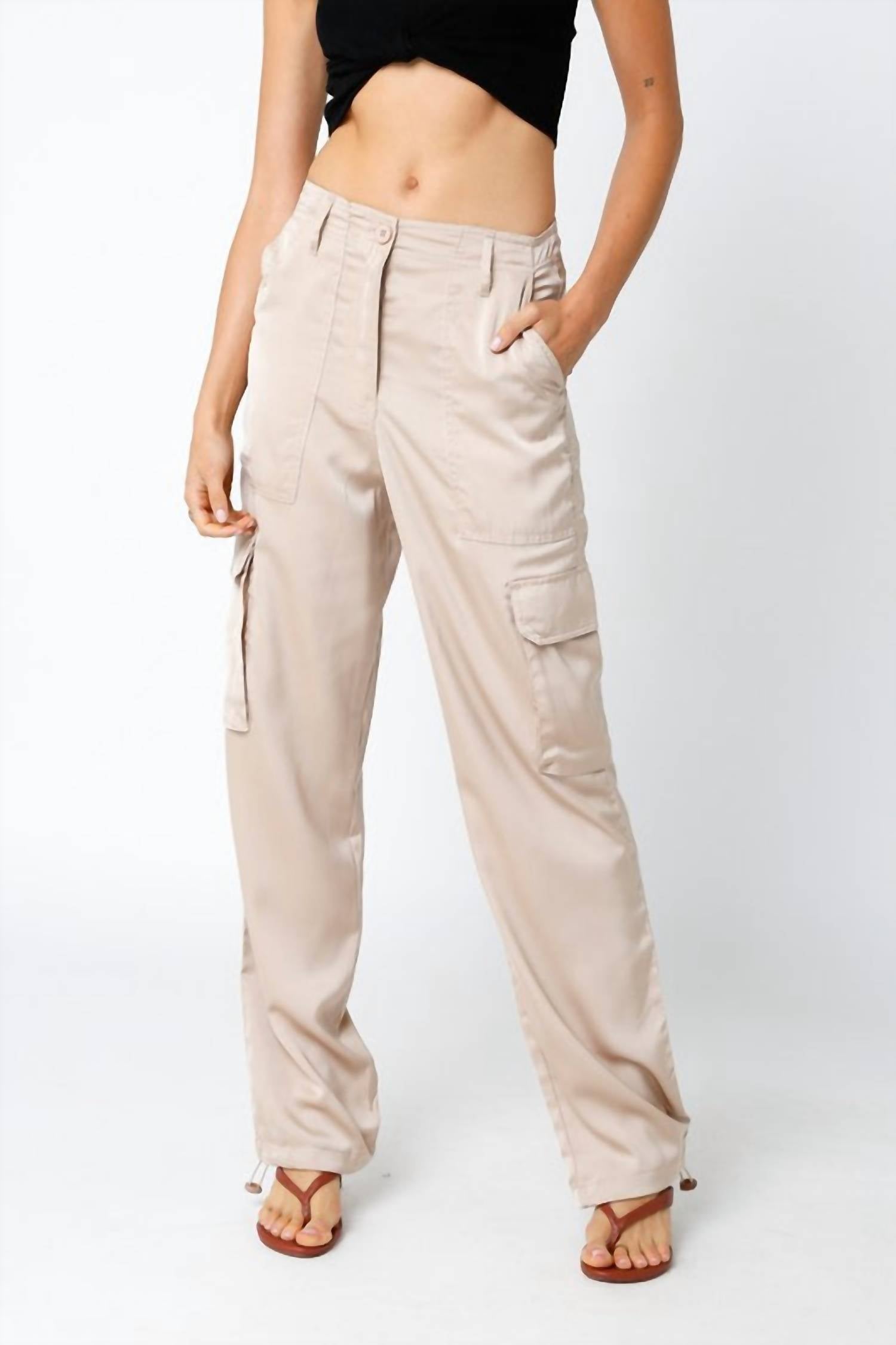 

Брюки женские OLIVACEOUS, цвет light khaki
