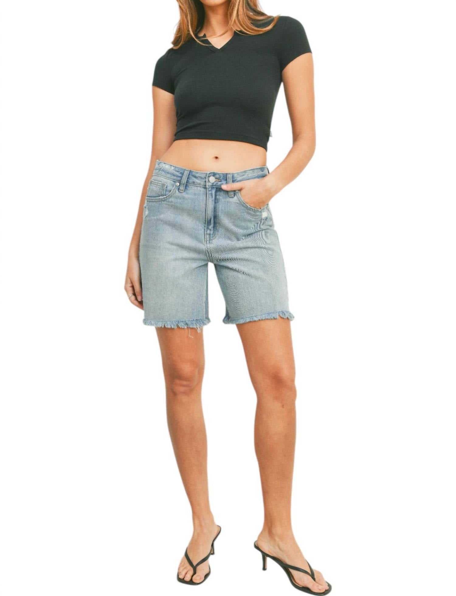 

Шорты-бермуды из светлого денима JUST BLACK DENIM, цвет light denim