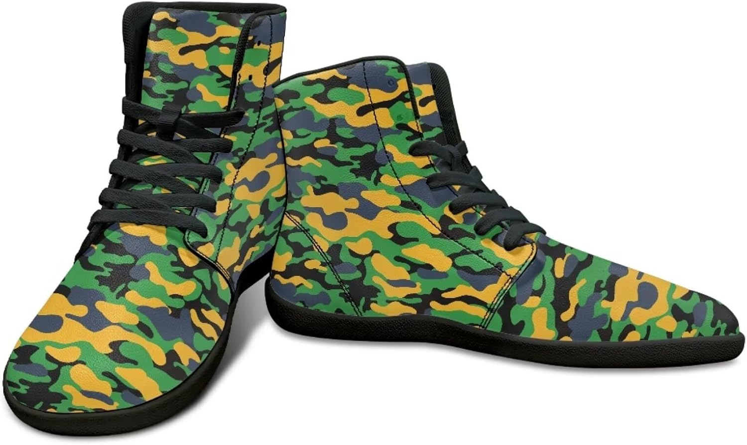 

Высокие кроссовки с камуфляжным дизайном для мужчин - обувь для босоногой ходьбы, ботинки, кроссовки с нулевым перепадом Watdotory, зеленый