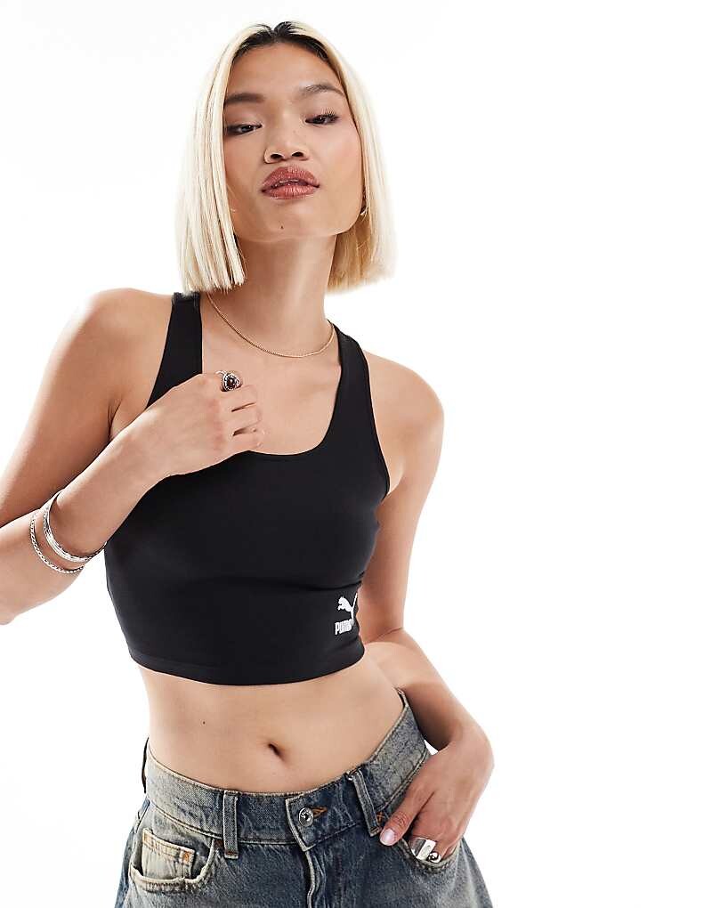 

Черный укороченный топ PUMA Classics