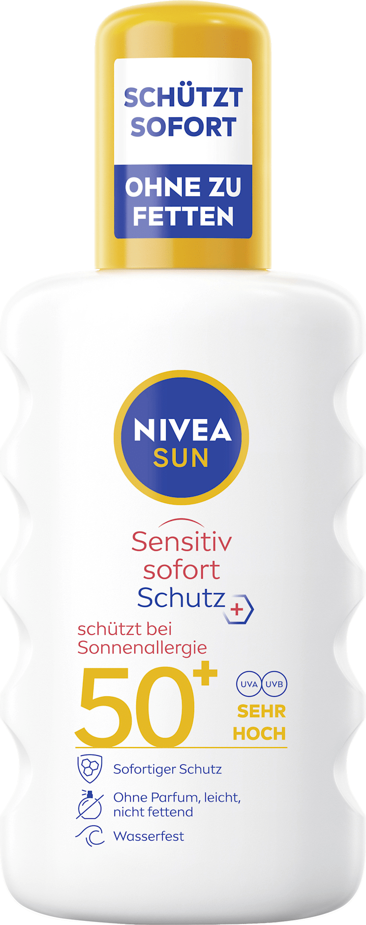 

Солнцезащитный спрей NIVEA SUN Sonnenspray sensitiv Sofortschutz LSF 50+, 200 ml