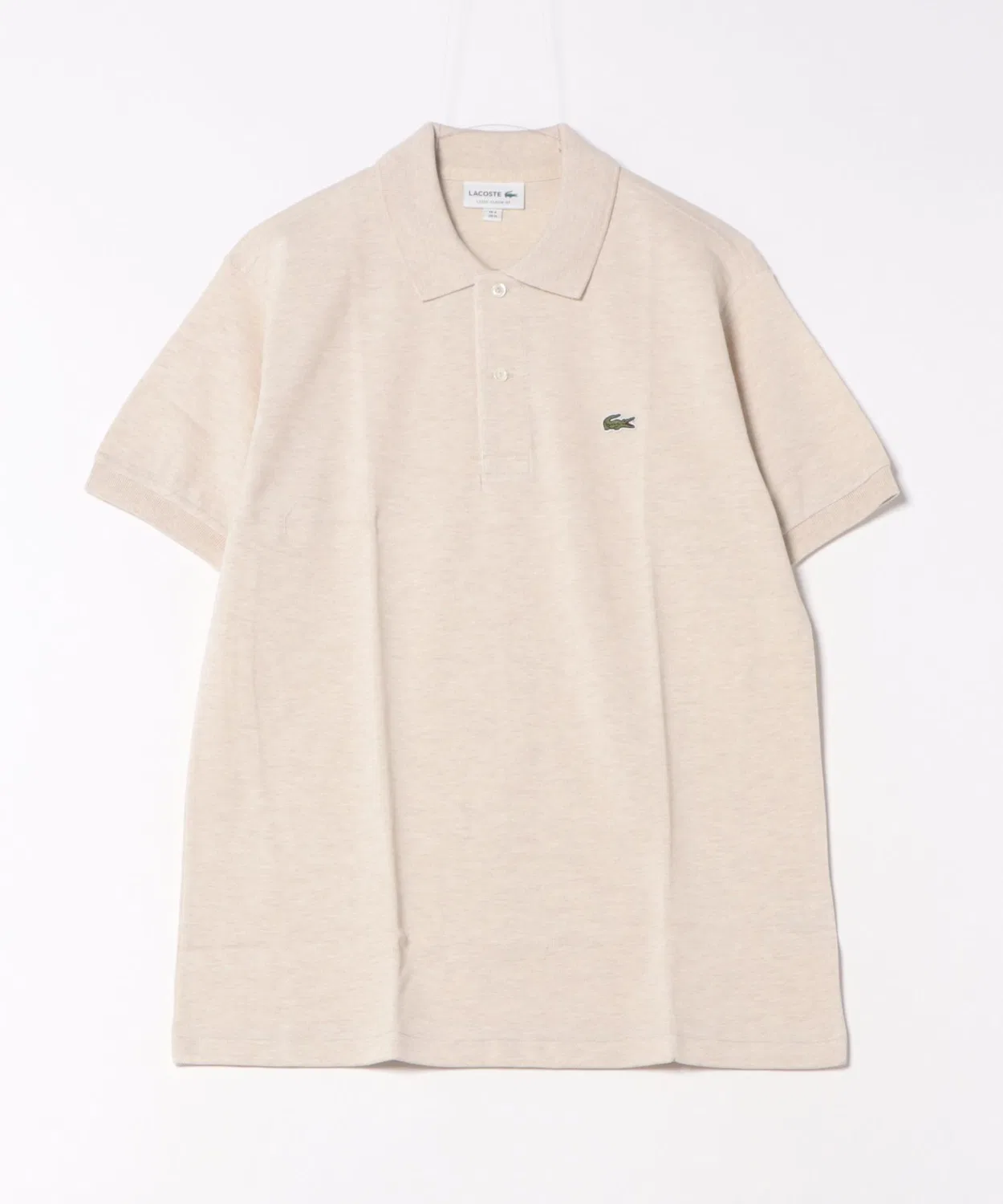 Поло Lacoste L.12.12 Classic Fit меланжевая кремовая