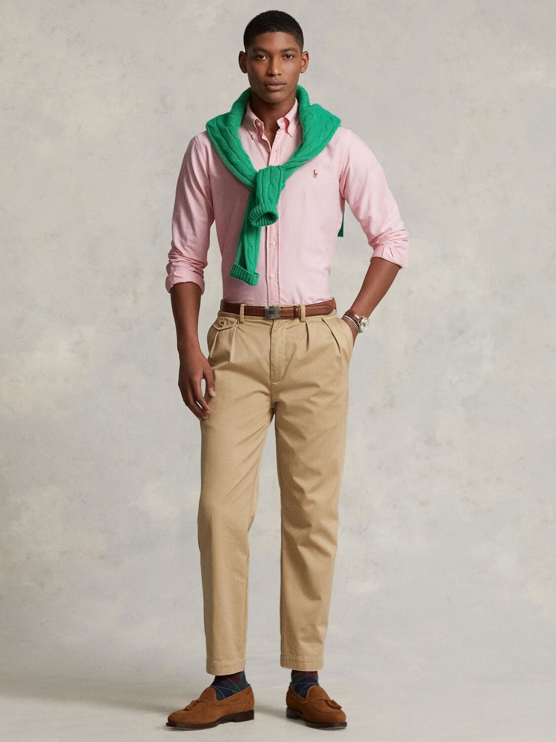 Оксфордская рубашка поло индивидуального кроя Ralph Lauren, розовый — фото 3
