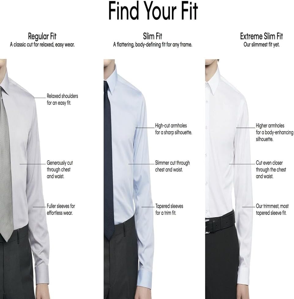 Мужская рубашка Calvin Klein Slim Fit Non Iron Solid French Cuff с манжетами - эксклюзивно на Amazon, Smoke — фото 4