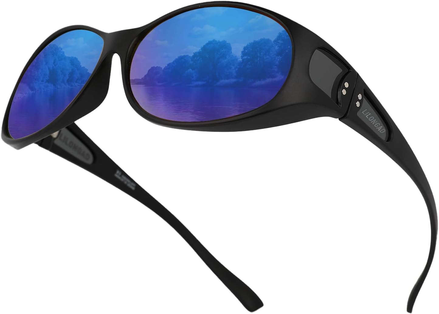 

Женские солнцезащитные очки с поляризованными линзами – защита от УФ-излучения UV400, солнцезащитные очки с обтекаемой формой для вождения и отдыха на природе LILONGAD, Matt Black/Blue Mirror