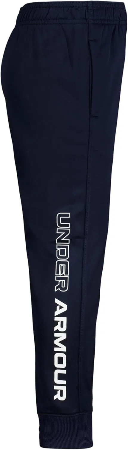 Детские спортивные штаны Under Armour Brawler Warm-up, быстросохнущие и влагоотводящие, свободного кроя, Midnight Navy Jogger — фото 2