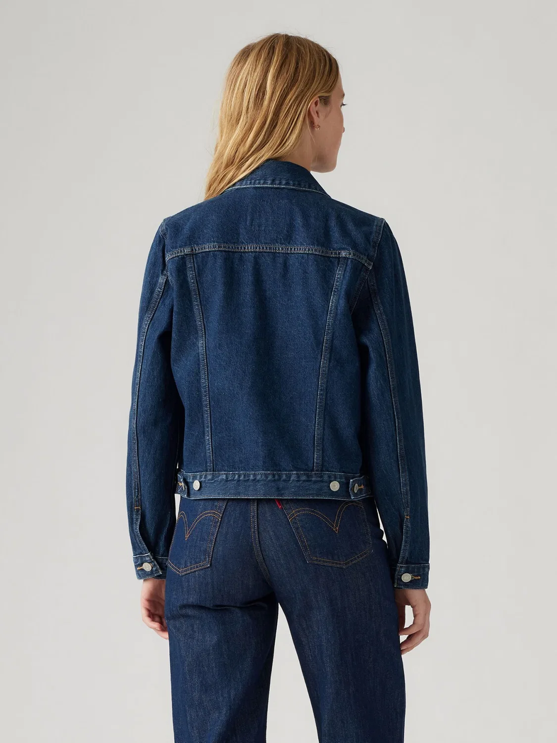 Демисезонный куртка оригинальный Trucker куртка Levi S, синий деним — фото 4