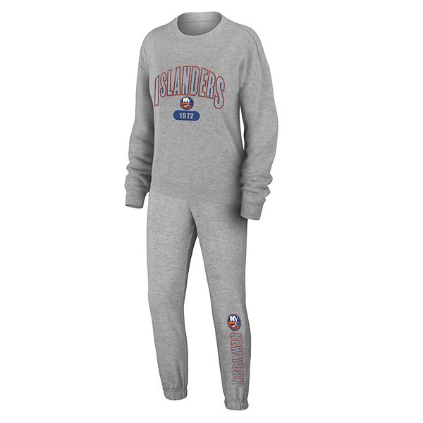 

Женский трикотажный комплект для сна heather gray new york islanders с длинным рукавом Wear By Erin Andrews