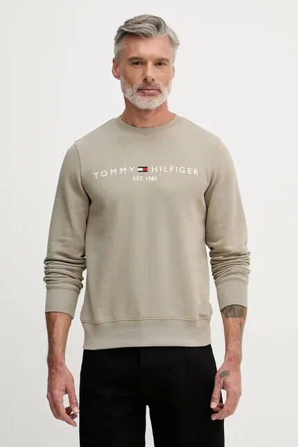 Худи с хлопком Tommy Hilfiger, зеленый