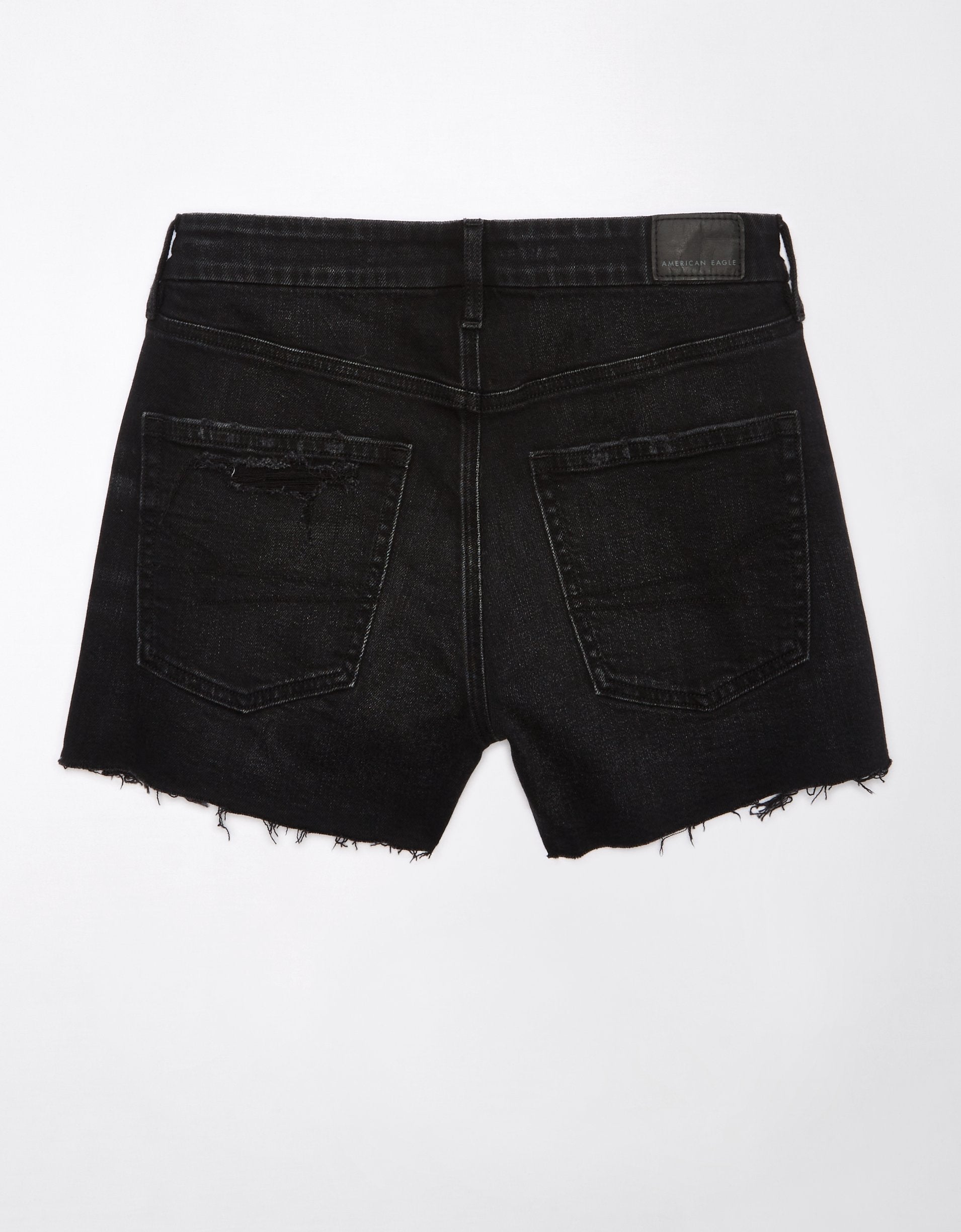 

AE Strigid Curvy Super High-Waisted Свободные рваные шорты American Eagle Outfitters, цвет black magic