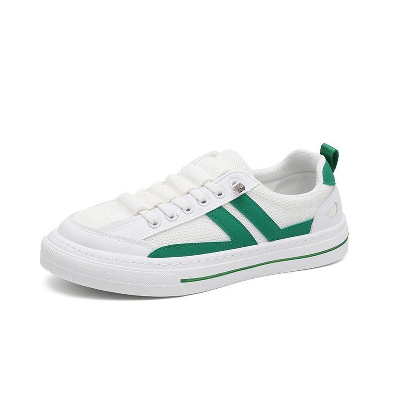 

Meiretu Мужские устойчивые к истиранию низкие скейтерские кроссовки бело-зеленые, цвет White Green