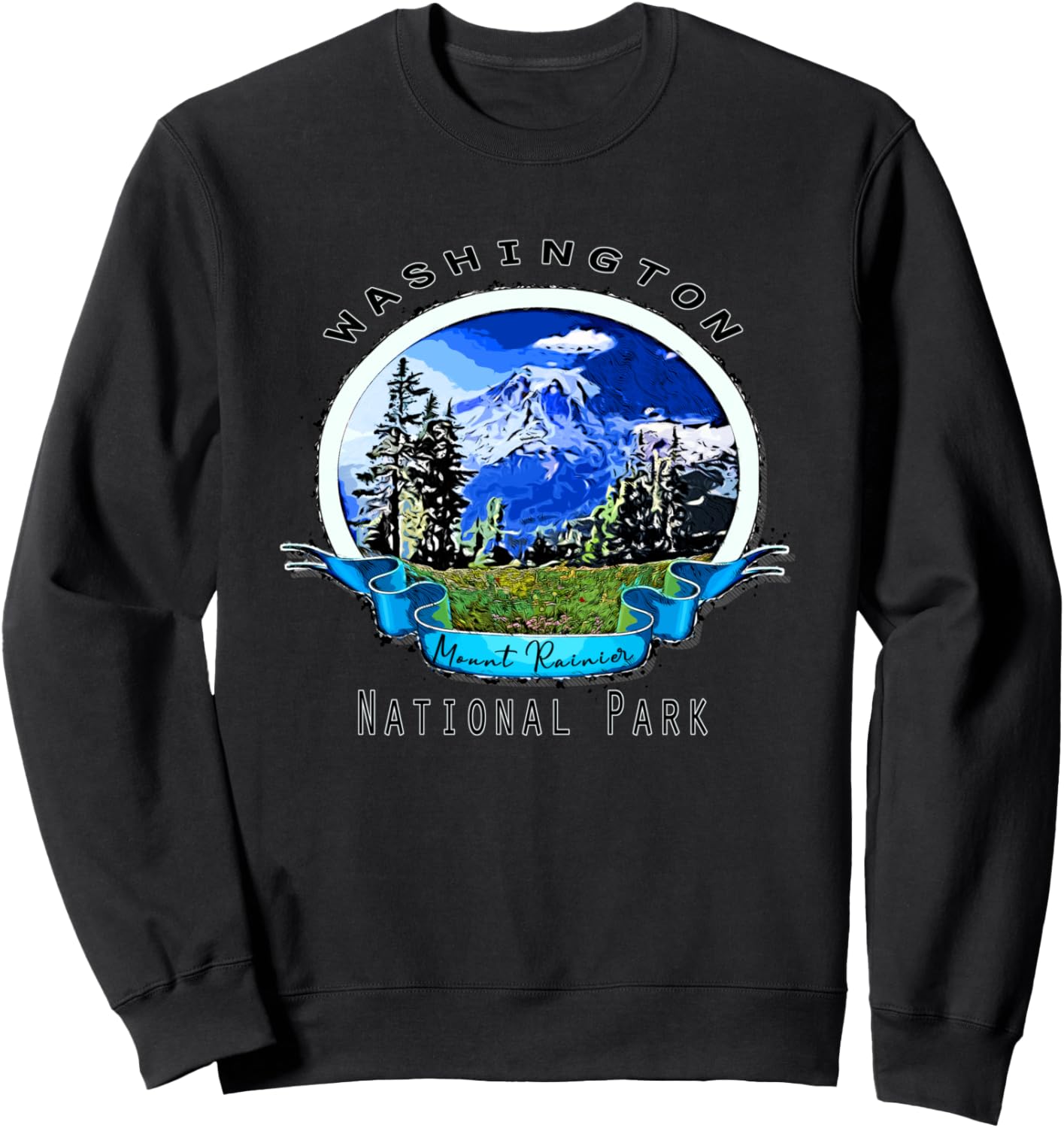 

Сувенирная толстовка с изображением национального парка Маунт-Рейнир, штат Вашингтон Usa National Parks Souvenir Gifts By Plolds, черный