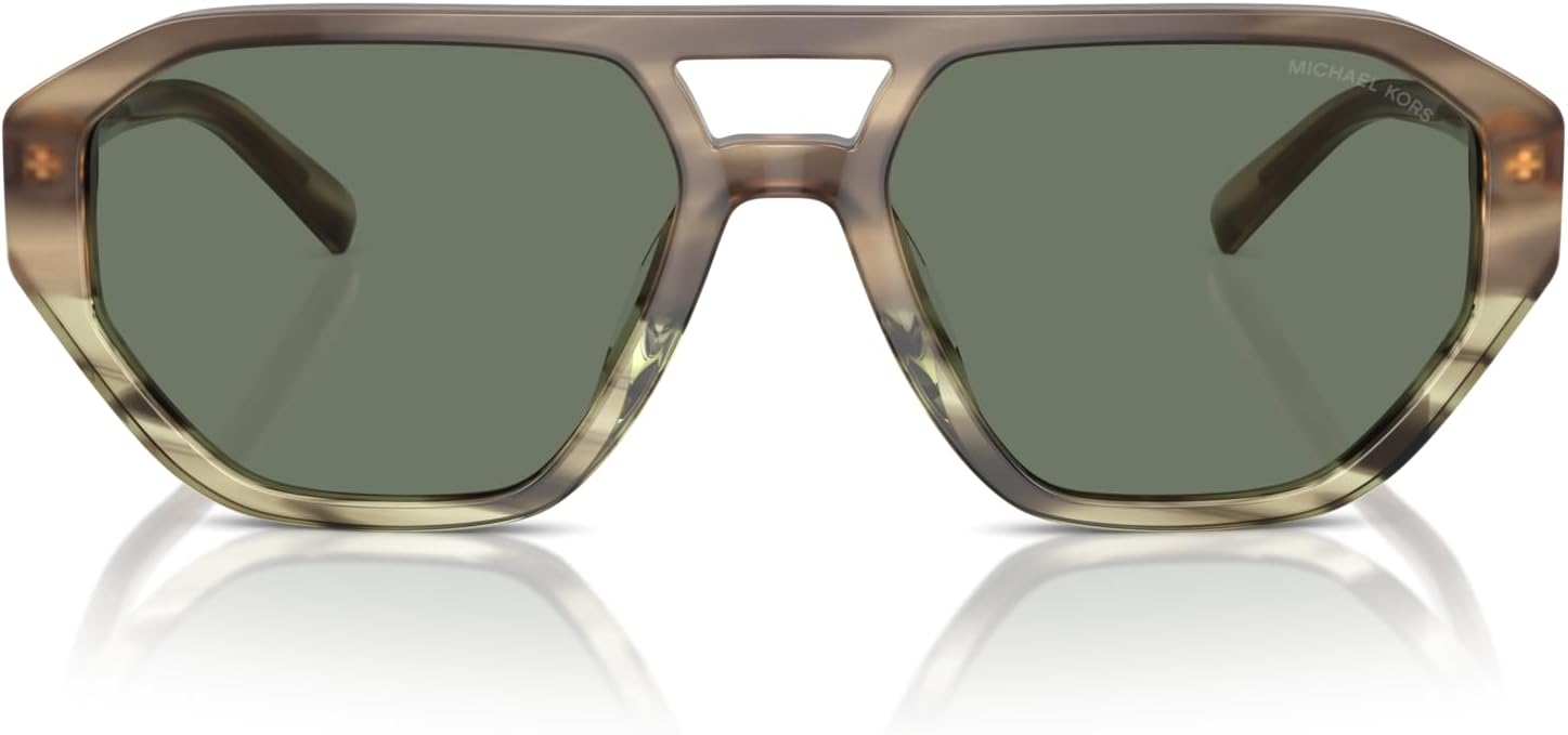 

Michael Kors мужские солнцезащитные очки авиаторы Mk2219u Zurich Universal Fit, Olive Tortoise/Green Solid