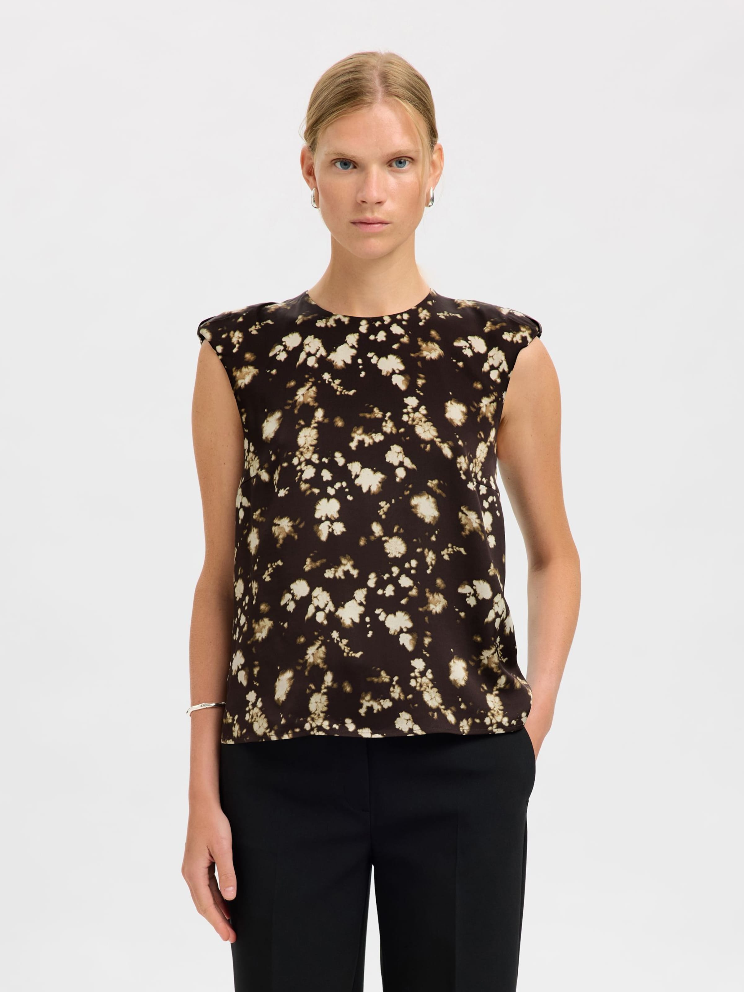 

SELECTED Блузка в темно-коричневом цвете