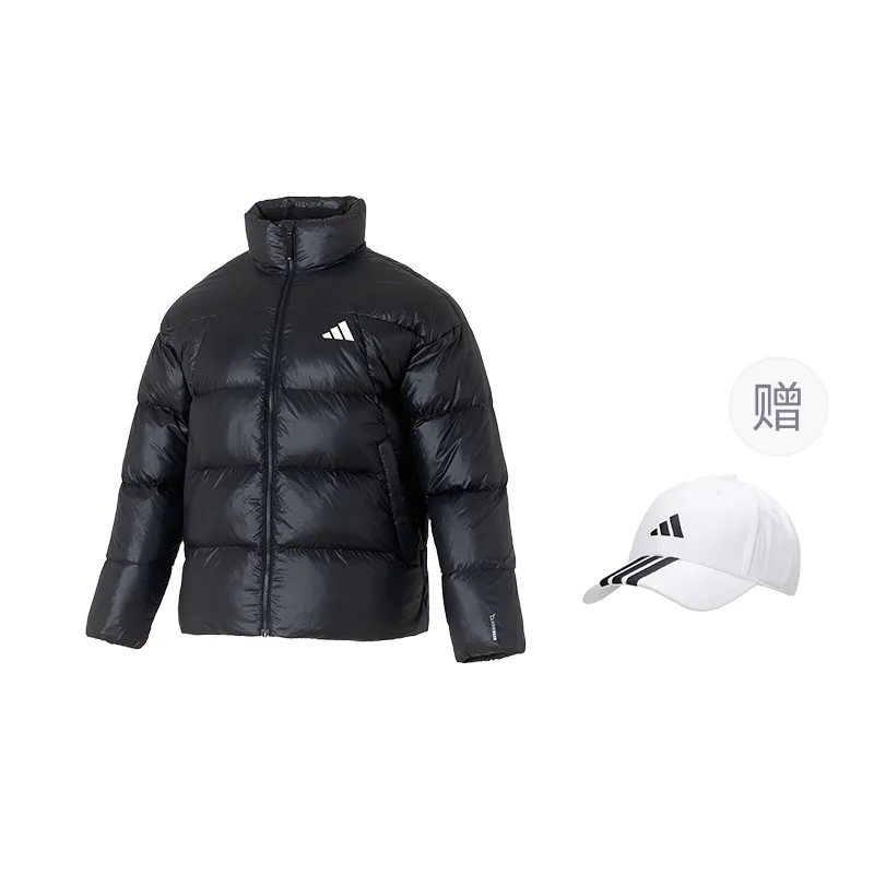 Куртка и пальто мужские пуховые Adidas, черный (with Adidas Hat*1)