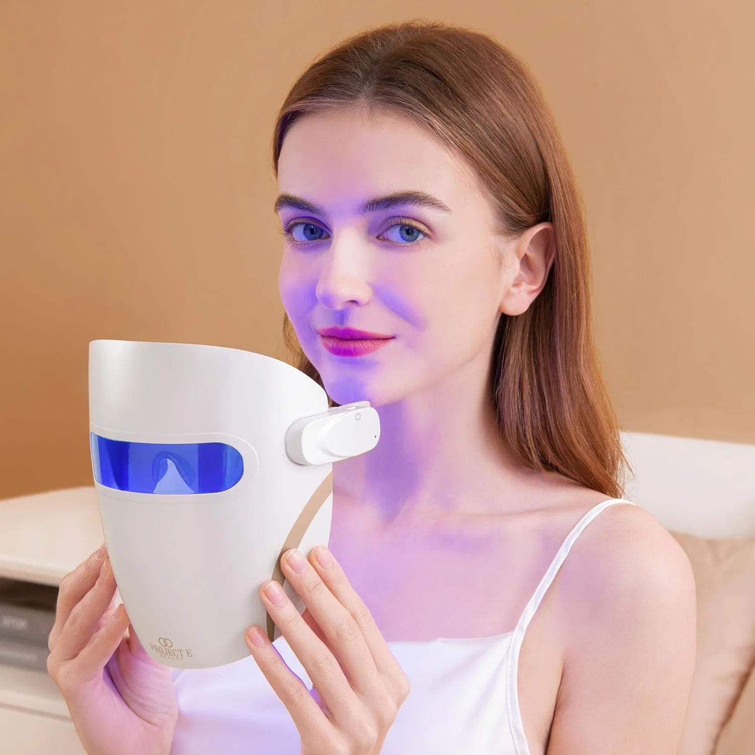 Маска для лица Project E Beauty — Инфракрасная, красный и синий свет, для всех типов кожи, белый — фото 2