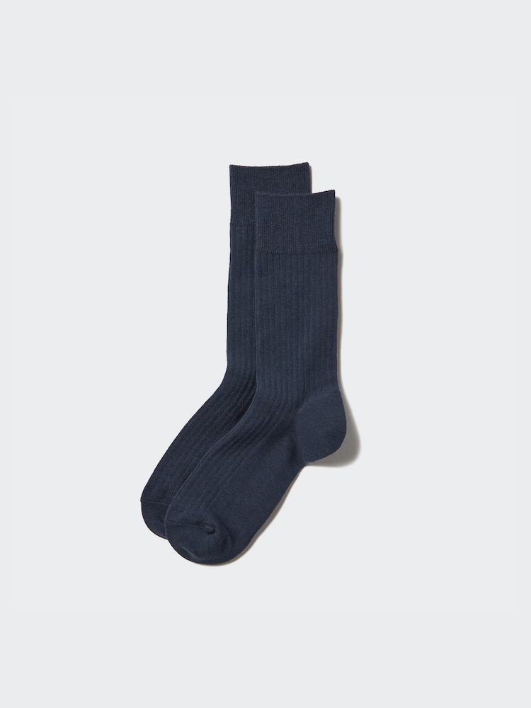 

Носки Heattech широкие в рубчик Uniqlo, цвет 69 синий