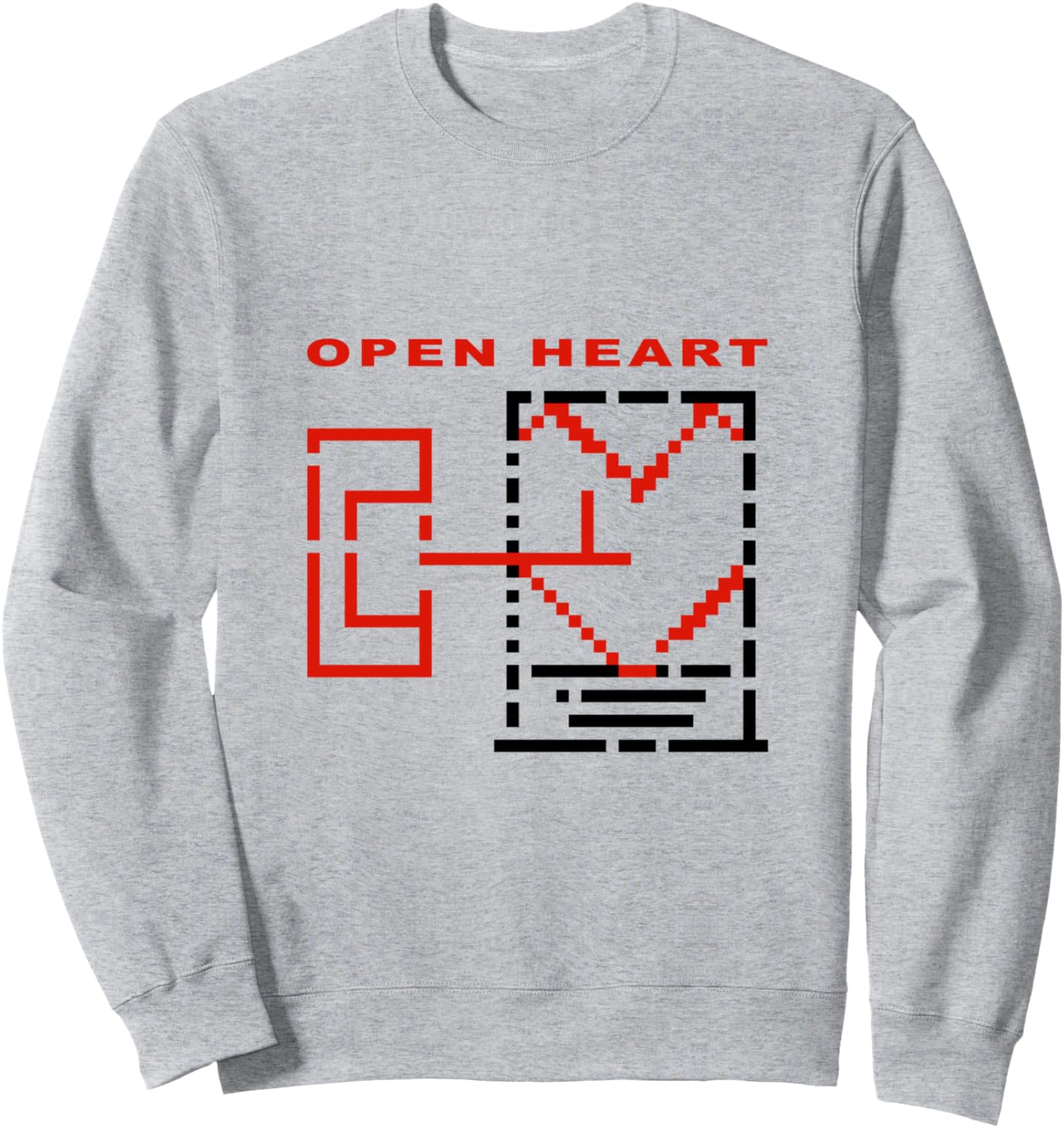 

Толстовка с открытым сердцем Catchy Retro Slogan, серый