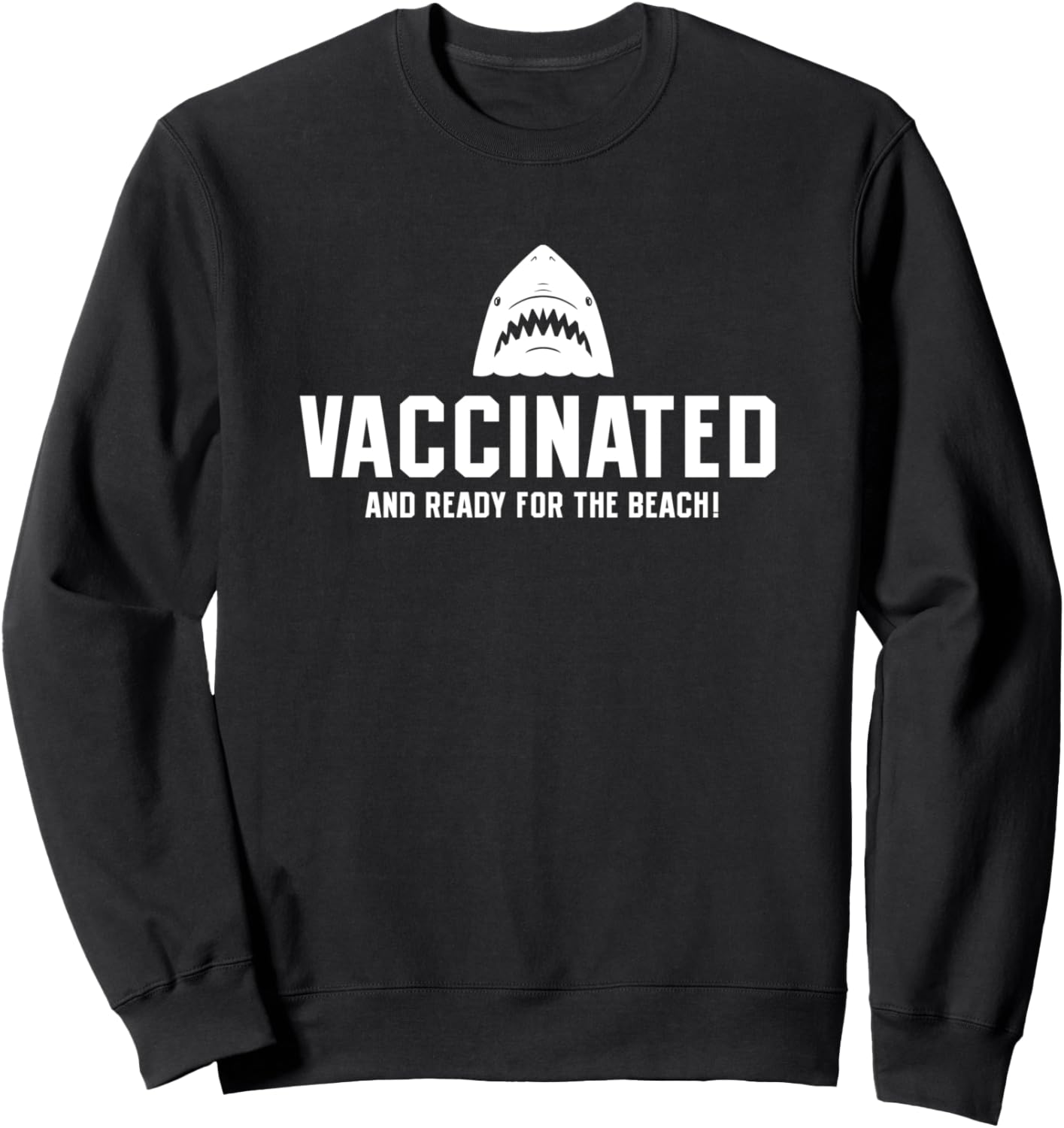 

Готова к пляжу после вакцинации! Забавная толстовка с акулой, черная Fully Vaccinated Apparel