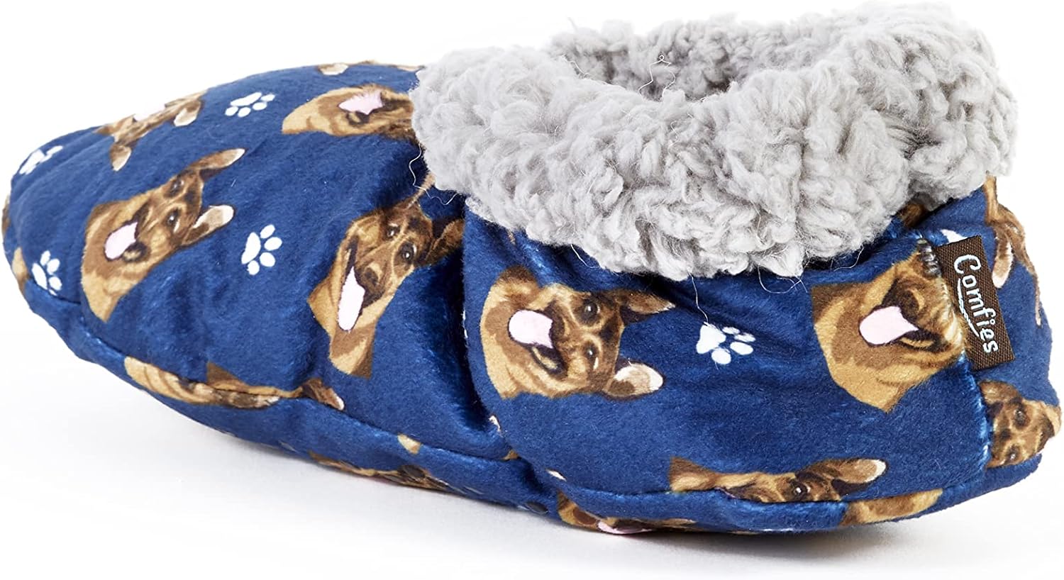 Тапочки Comfies - Уютные домашние тапочки с шерпой для женщин и мужчин - Домашняя обувь - Подарок любителям животных - Нескользящая подошва - Один размер подходит большинству - Унисекс, German Shepherd — фото 3