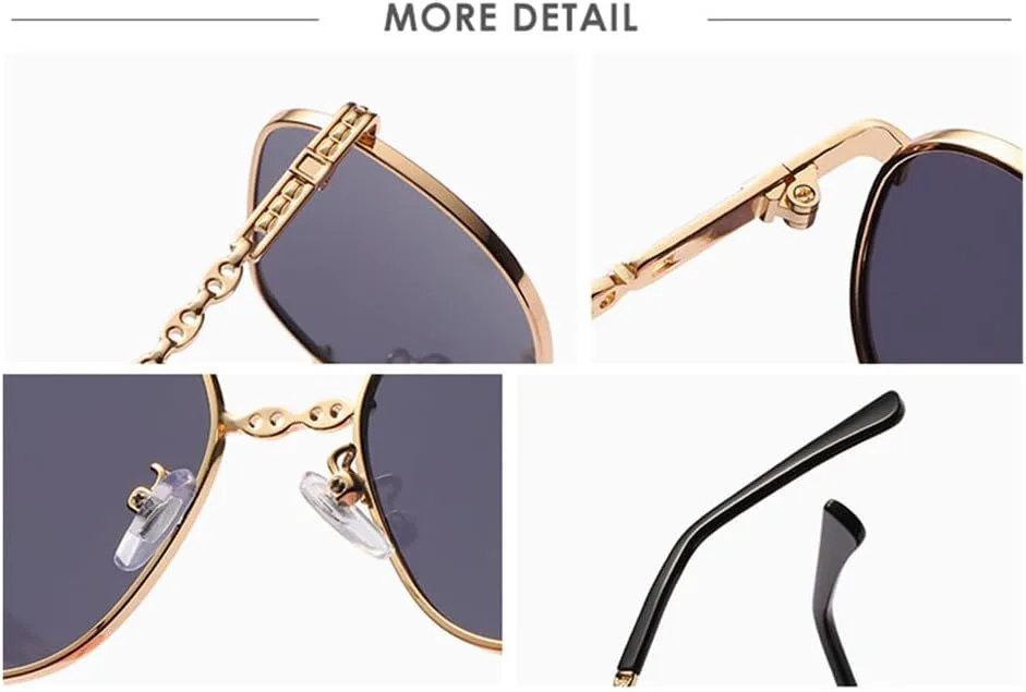 

Женские солнцезащитные очки в винтажном стиле, оправа из сплава, градиентные солнцезащитные очки в стиле ретро-панк с металлическим покрытием HDUBFY, Gradient Brown