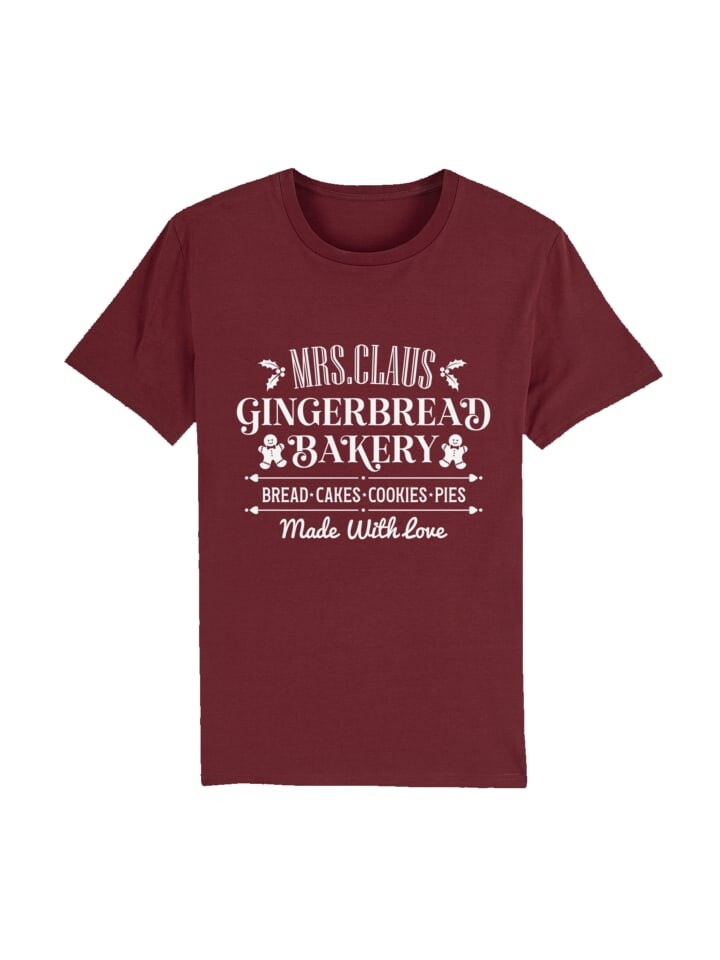 

Футболка F4NT4STIC T-Shirt Santas Gingerbread Bakery Weihnachten, цвет burgundy