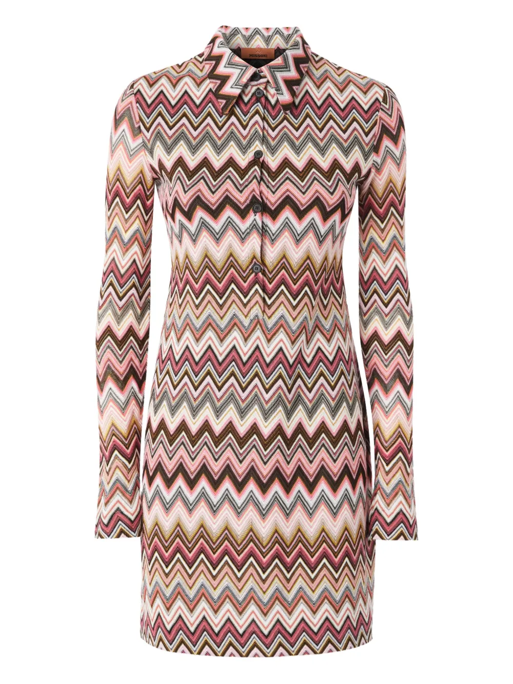 

Платье мини с узором зигзаг Missoni, розовый