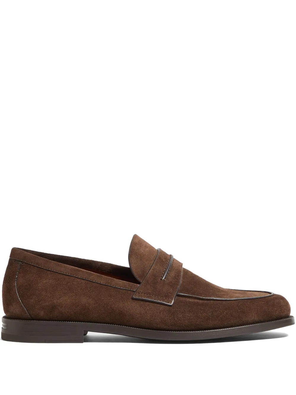 

Замшевые пенни-лоферы Zegna, коричневый