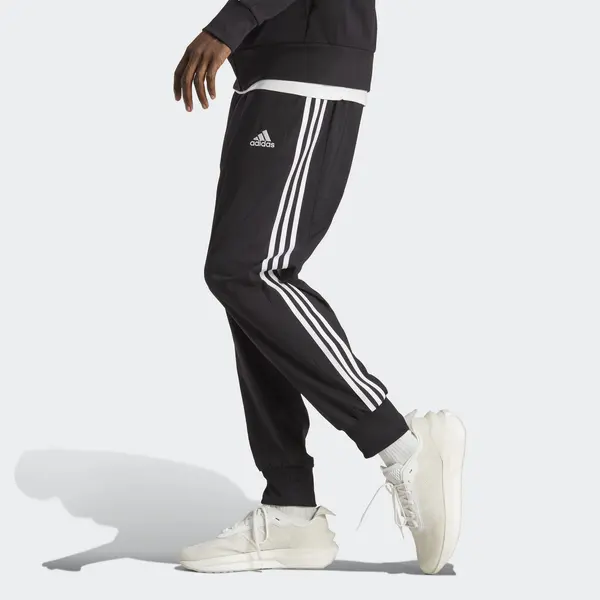 Брюки aeroready essentials с зауженными манжетами, плетеные брюки с тремя полосками Adidas, черный — фото 4