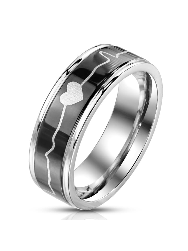 

Bungsa Кольцо серебристо-черного цвета