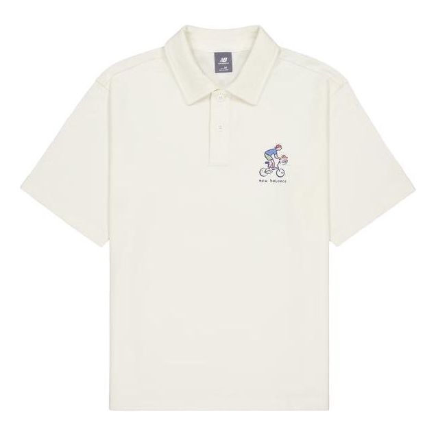 

Поло New Balance Cycling Graphic Polo Shirt 'Ivory' NFE26061-IV, белый