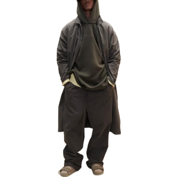 Повседневные брюки унисекс коричневые Fear Of God Essentials, коричневый — фото 3