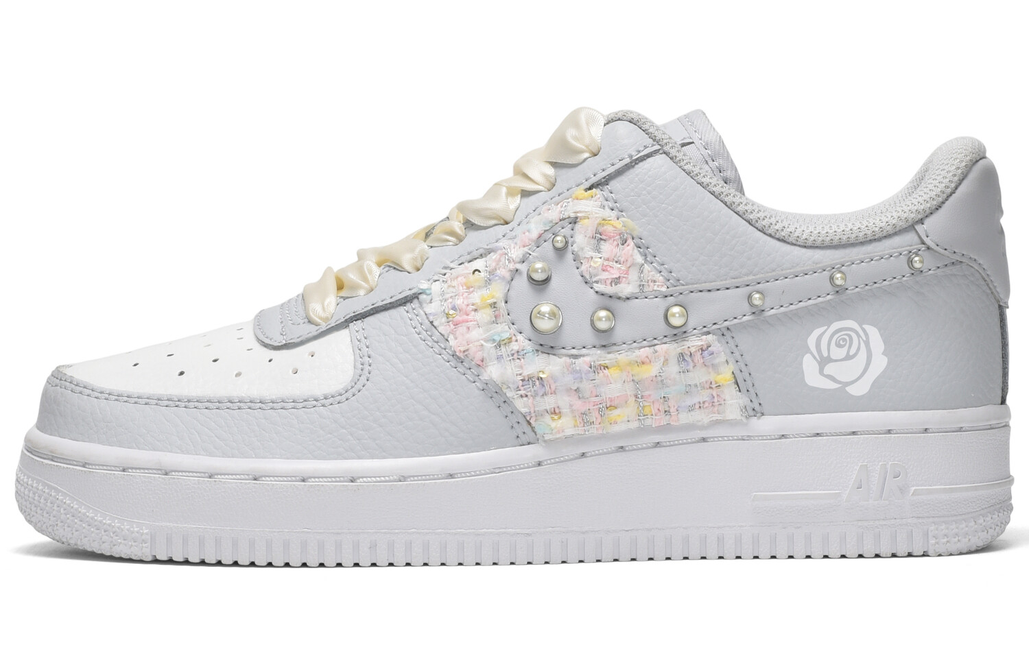 

Кроссовки Nike Air Force 1 Skateboarding Shoes Women's Low-top Gray/White, серый/белый