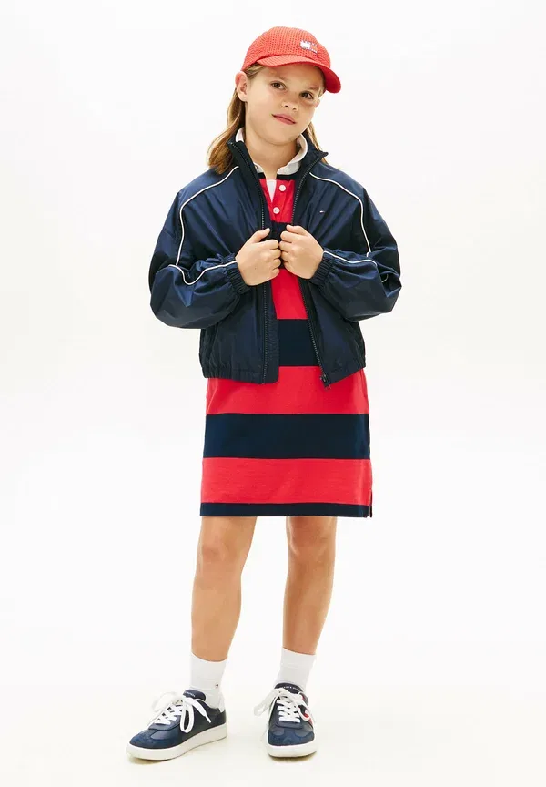 Куртка ветровка Tommy Hilfiger Essential relaxed piping windbreaker light jacket, темно-синий