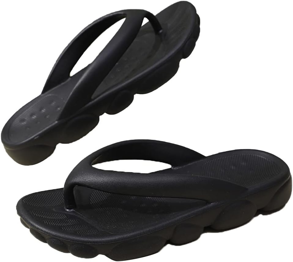 

Мужские шлепанцы для душа, противоскользящие модные женские сандалии на платформе, вьетнамки, удобные и легкие, летняя обувь для ванной, повседневная обувь для спорта, пляжа, дома и бассейна Mtfbq, черный