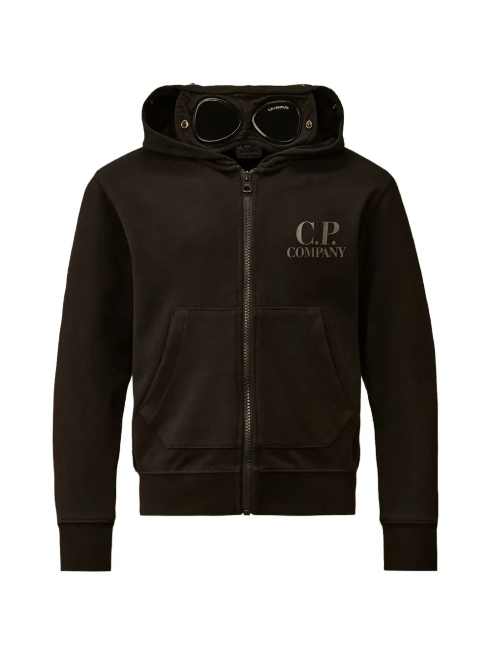 Худи с деталью в виде очков и логотипом C.P. Company Kids, черный