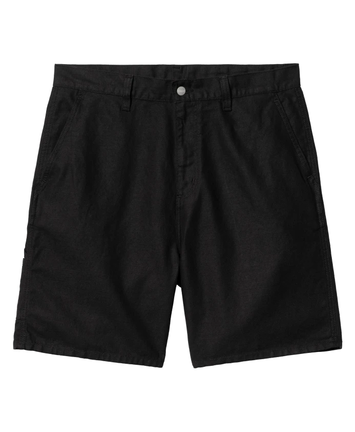 

Льняно-Хлопковые шорты с карманами Carhartt Wip, черный