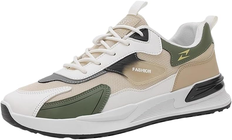 

Мужские модные спортивные туфли - кроссовки на шнуровке с толстой подошвой и резиновой подошвой - удобные и мягкие - подходят для ношения в любое время года Spkfhd, белый