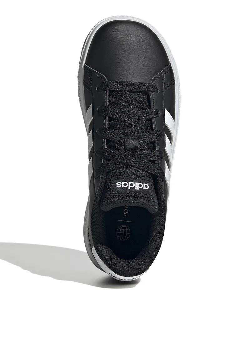 Кроссовки детские, шнуровка, Grand Court Lifestyle, Adidas, белый/черный — фото 4