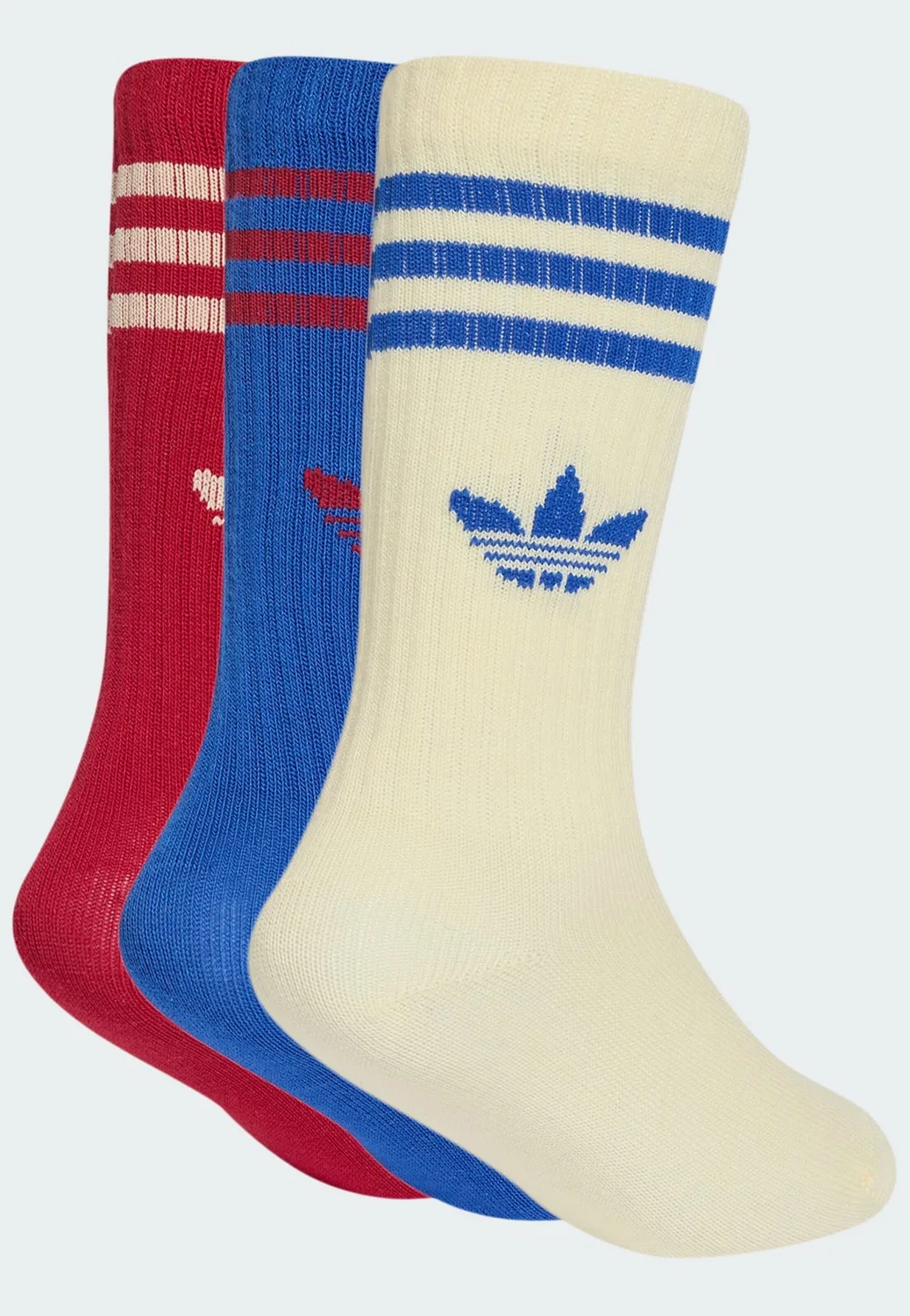 Носки Adidas Originals кремового, синего и красного цветов — фото 3