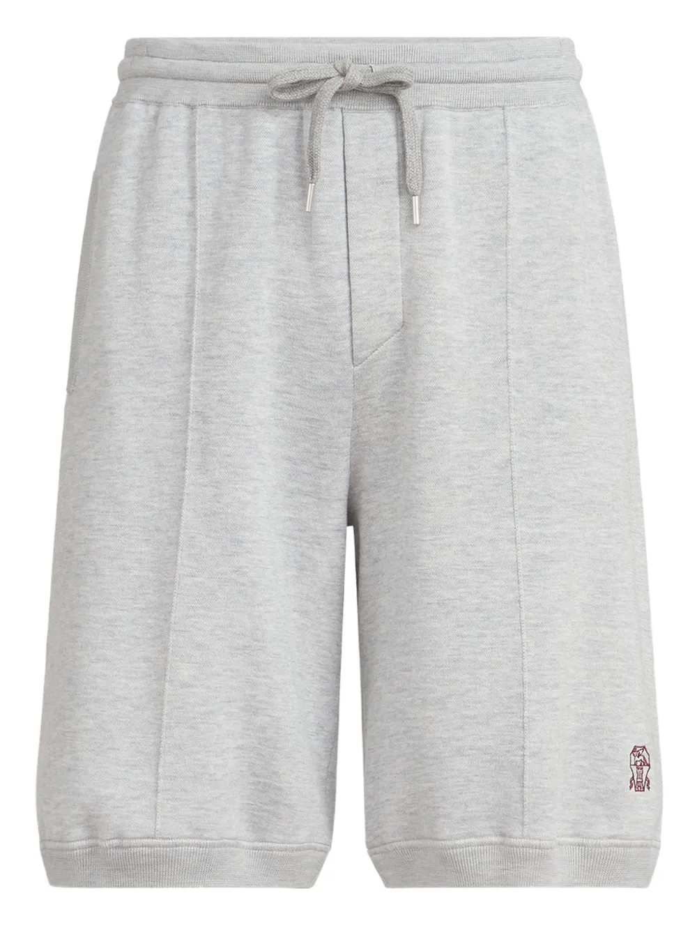 

Шорты с вышитым логотипом Brunello Cucinelli, серый