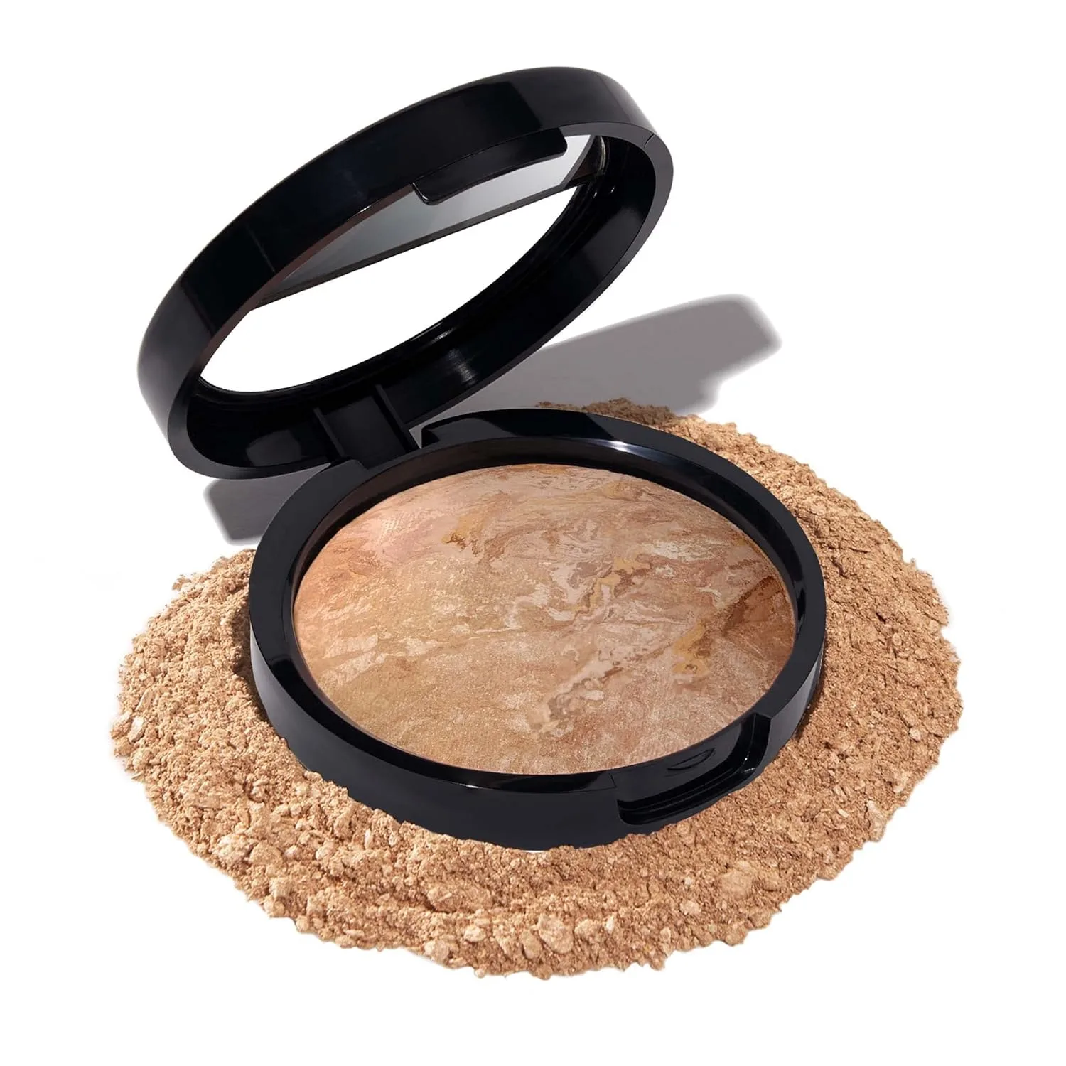 Стартовый набор Baked: запеченная пудра-основа Balance-n-Brighten Powder Foundation, Medium + палетка теней Best of Best: румяна, бронзер, хайлайтер, тени для век + выдвижная кисть кабуки. Laura Geller, Pink — фото 2
