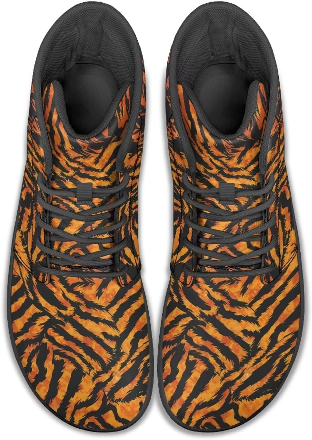 

Мужские кроссовки для бега с высоким верхом и анималистичным принтом, обувь с заземлением, широкие носки, спортивные и повседневные мужские кроссовки Watdotory, Tiger Print