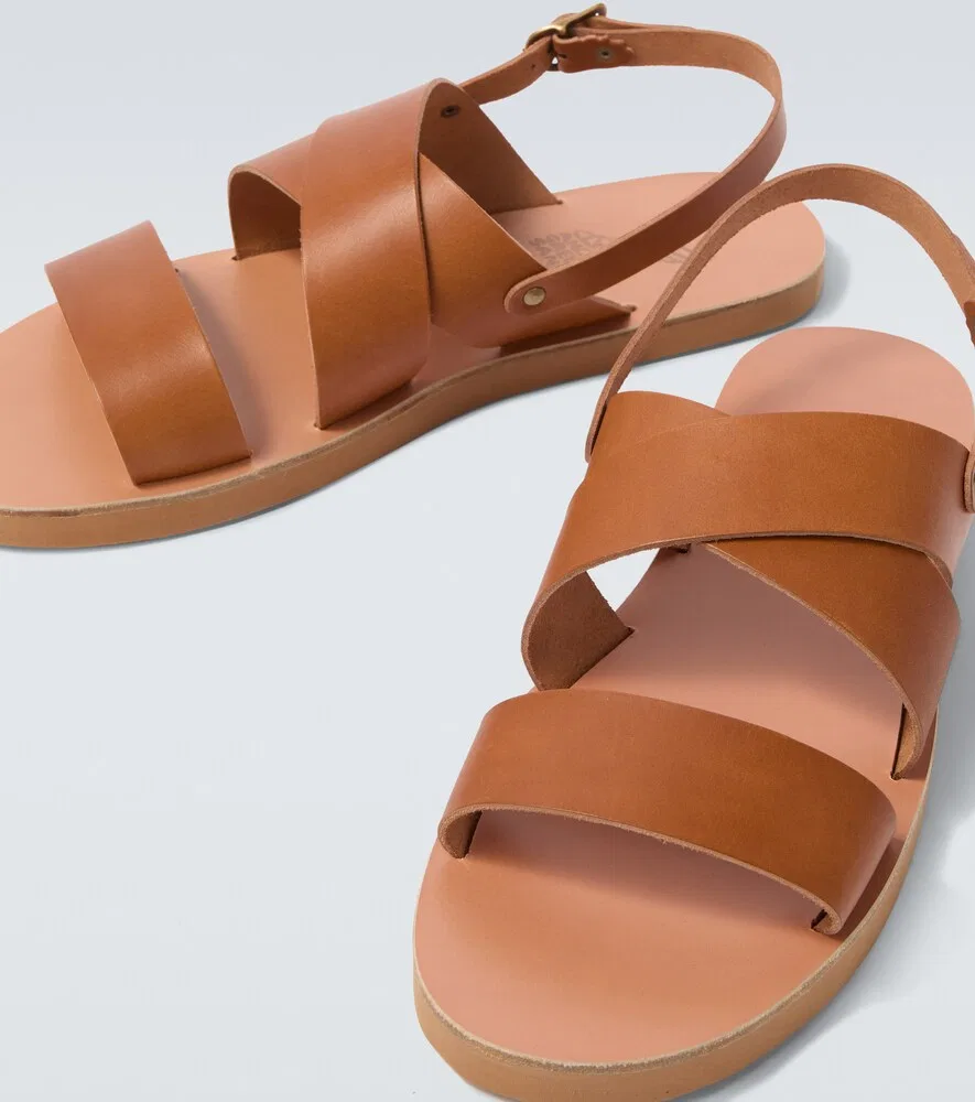 Кожаные сандалии-слингбэки Miltos Ancient Greek Sandals, коричневый — фото 3