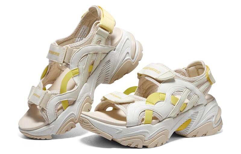 Пляжные сандалии женские белые/желтые Skechers — фото 3