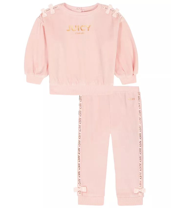 

Детский велюровый костюм из двух предметов для девочек с джоггерами Juicy