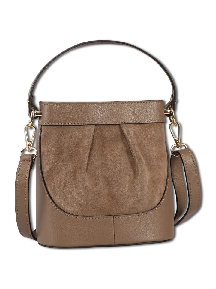 

Сумка через плечо Toscanto, кожа, серо-коричневый/бежевый цвет, примерно 18 см Toscanto