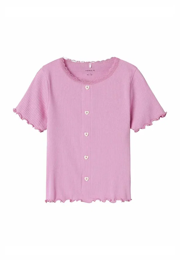 Футболка с принтом Slim fit Name It, ярко-розовый