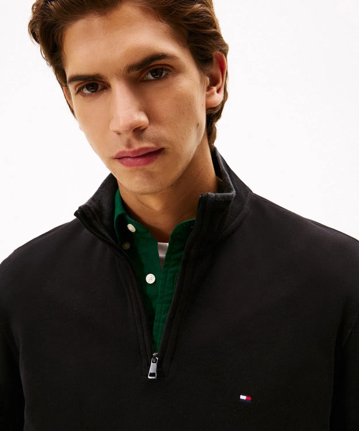 Свитшот с 1/4 молнией Tommy Hilfiger, зелёный — фото 2